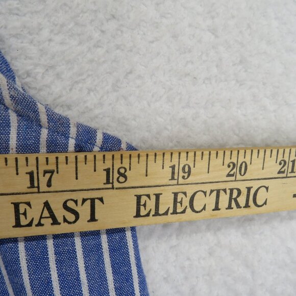 Entro Dress Womens Medium Blue White Striped Sleeveless Embroidered Boho Cotton - Picture 4 of 9